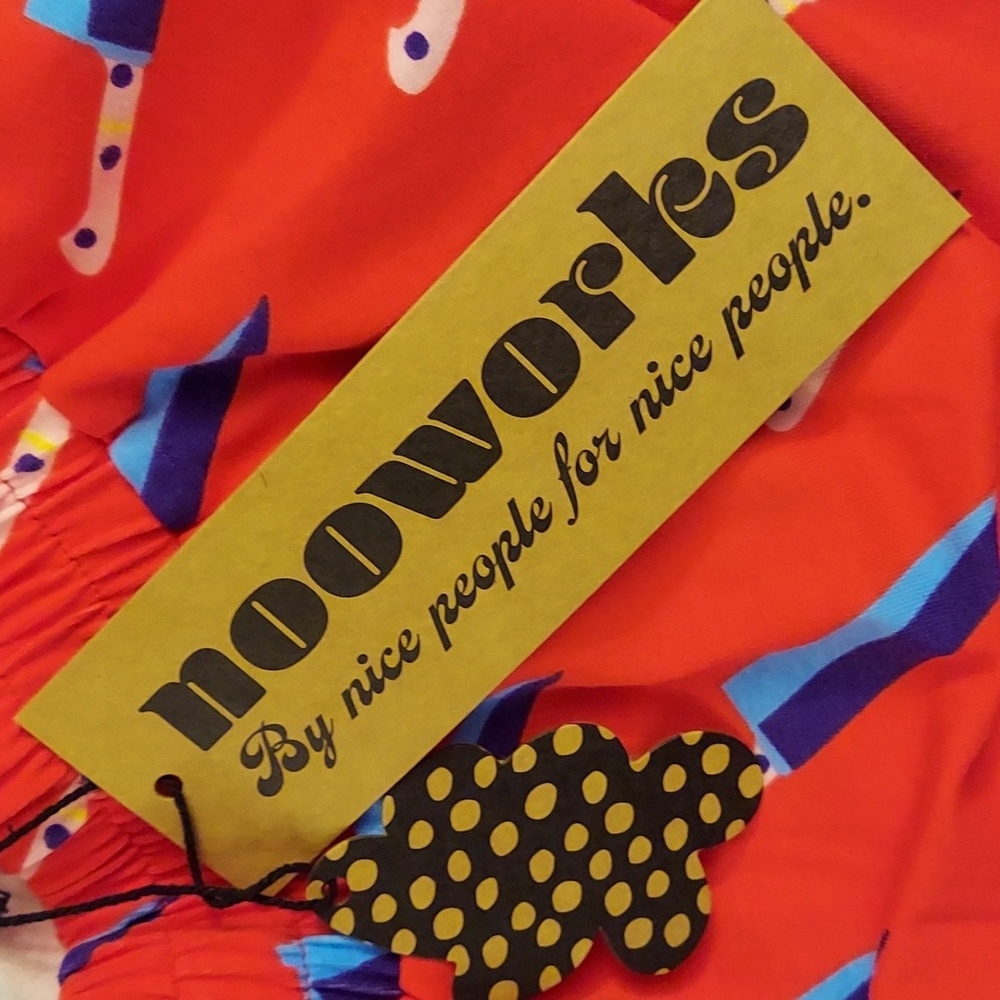Nooworks Red Track Joggers with Blue Knife Print - Picture 6 of 7